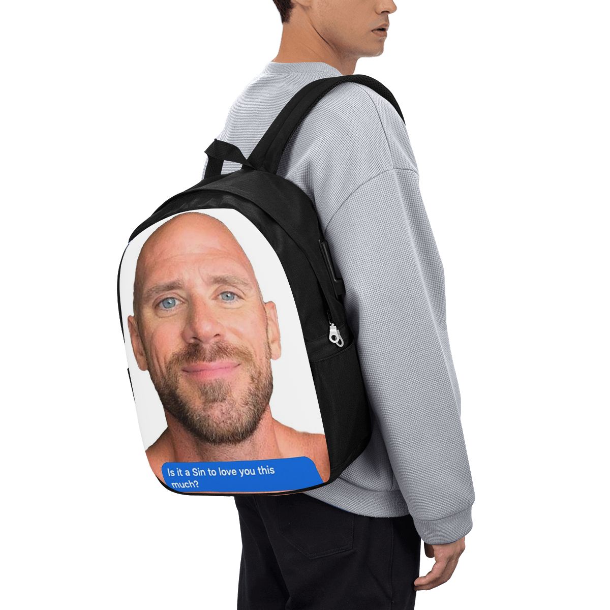 Womens Backpack - Johnny Sins Flirty Text Bubble Rucksack,