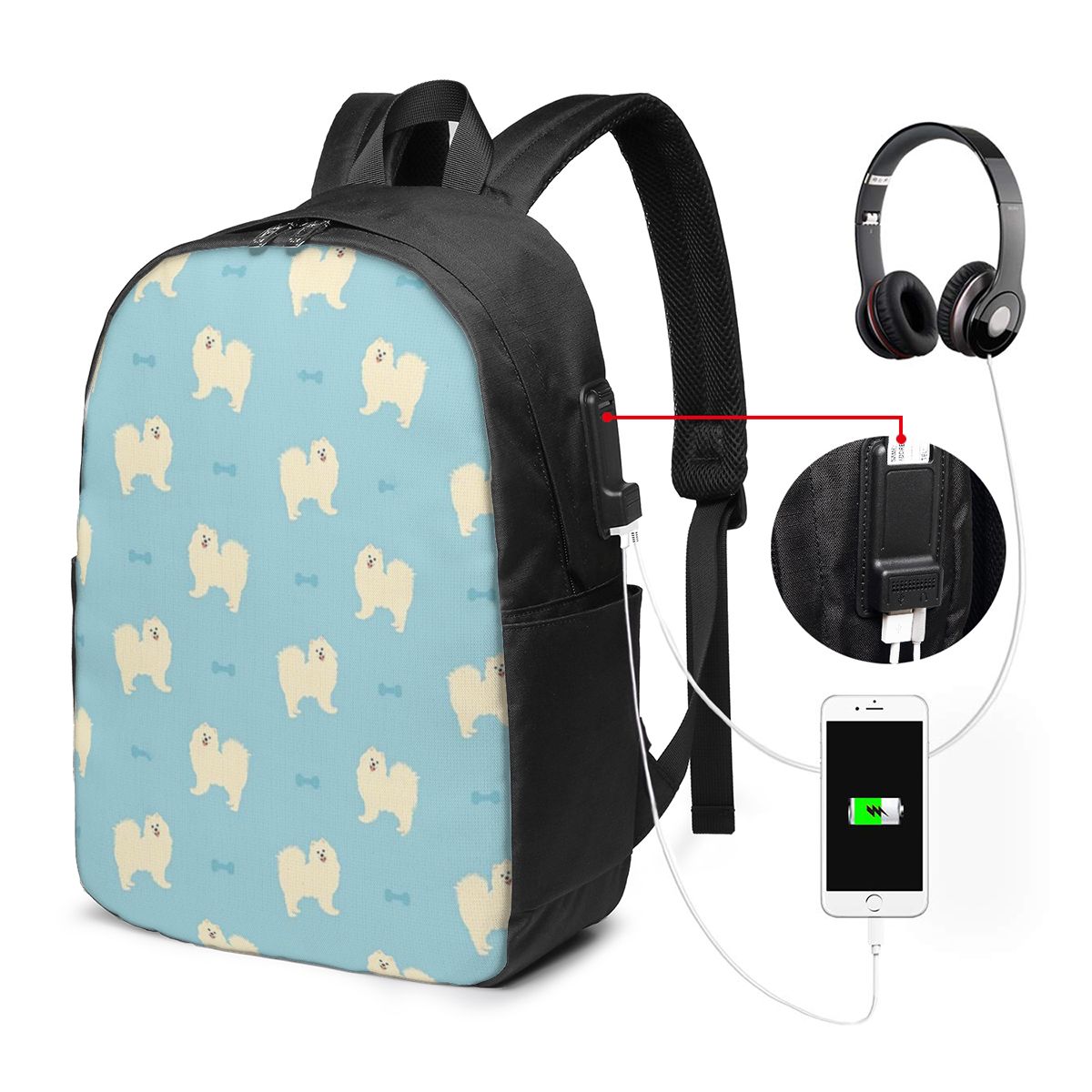 Samojeden-Hunde-Rucksack, Reis – Women Bags Laptop Bewertung und Preis