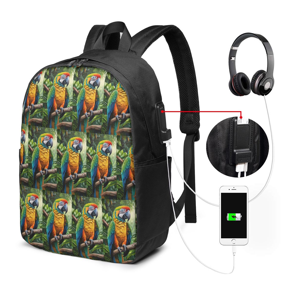Niedlicher Papageien-Rucksack, – Women Bags Laptop Bewertung und Preis